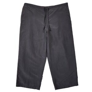 LL Bean Nylon Capris Pants Womens L Wide‎ Leg Black Hiking Outdoors Camping Gorp